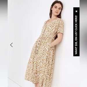 Button-Front Midi Dress in Batik Vine
